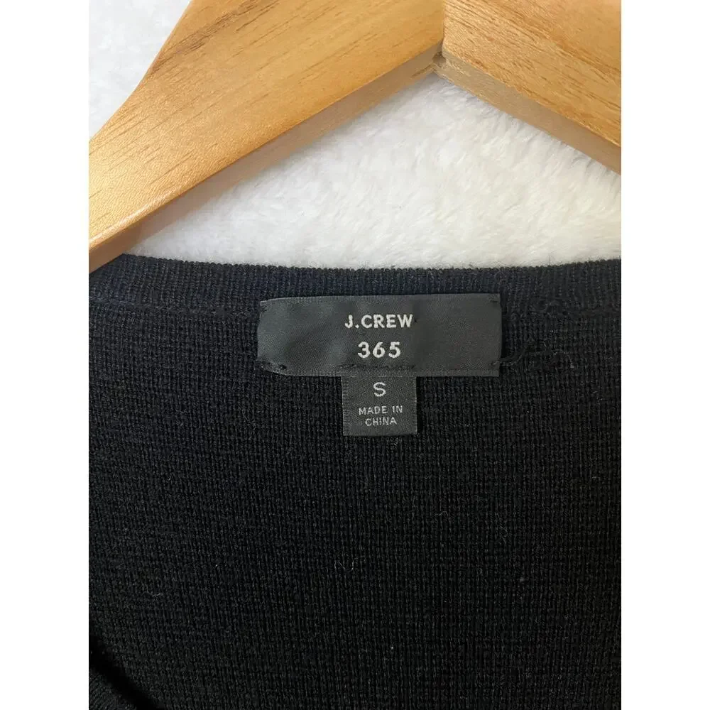 J.CREW 365 Juliette Collarless Sweater Blazer In Black Size S Merino Wool Blend